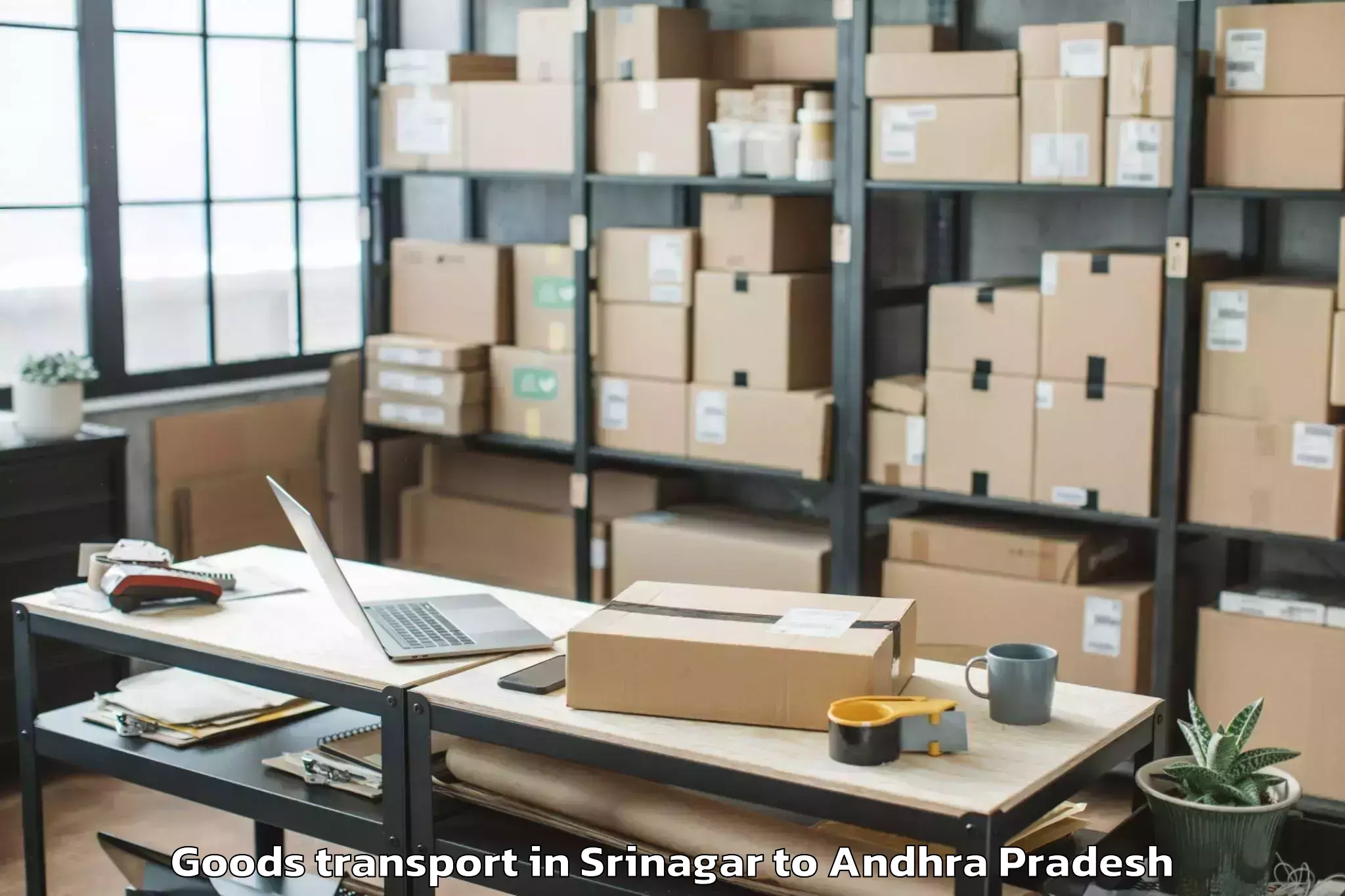 Efficient Srinagar to Atchutapuram Goods Transport